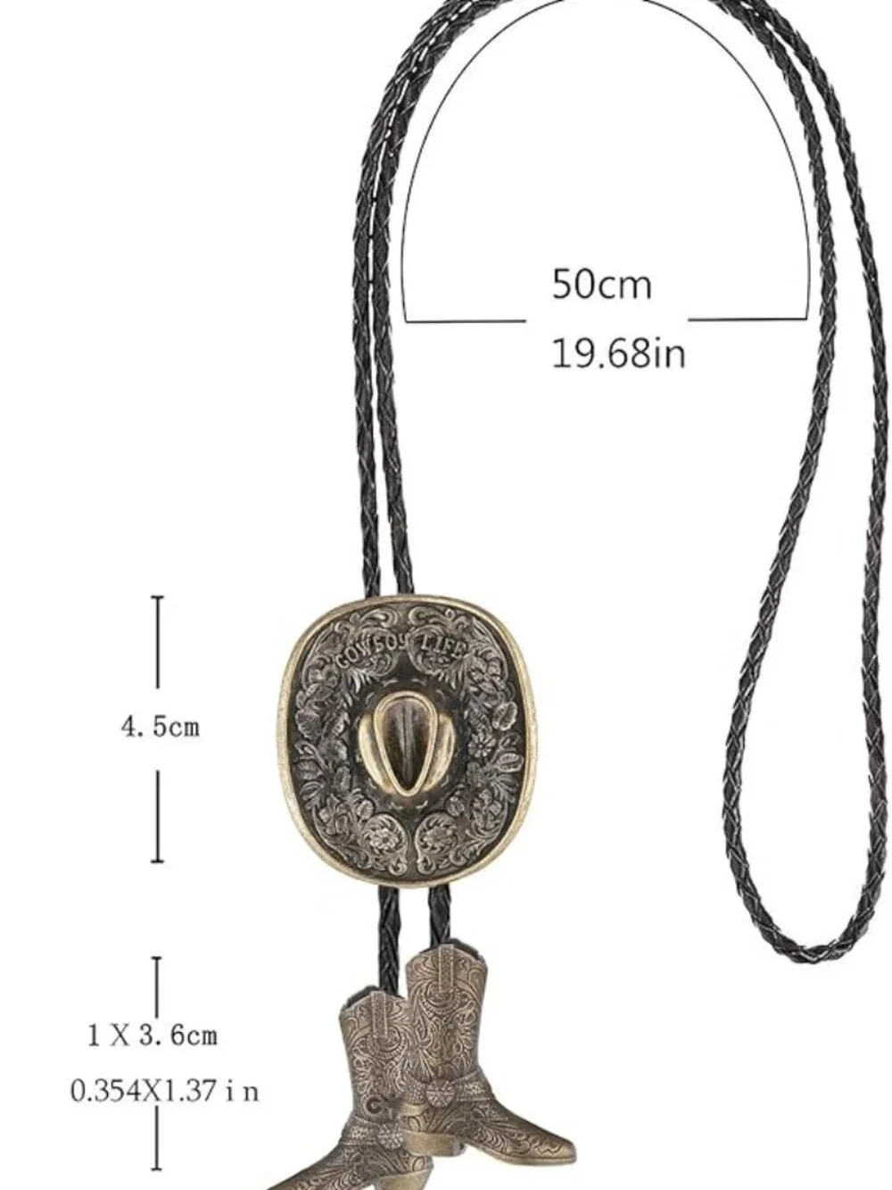 NEW Bolo Tie Hat & Boots Necklace Cowboy Cowgirl Accessory‎ Men or Women